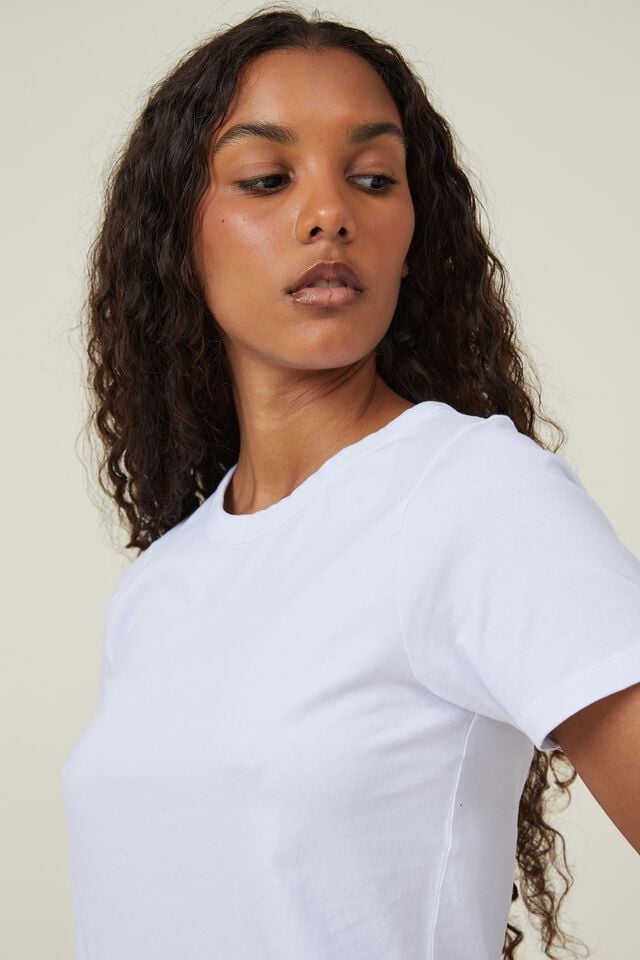 Pink Cropped Crew Neck two warehouse Pink
