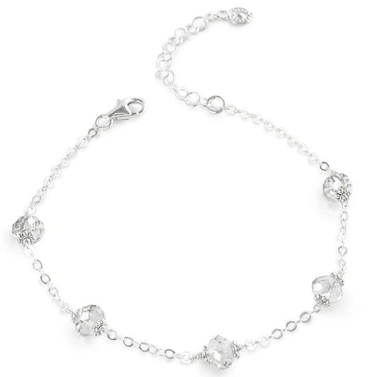 Sphere Diamond Silver Bracelet