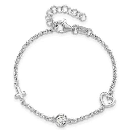 Cross and Heart Bracelet