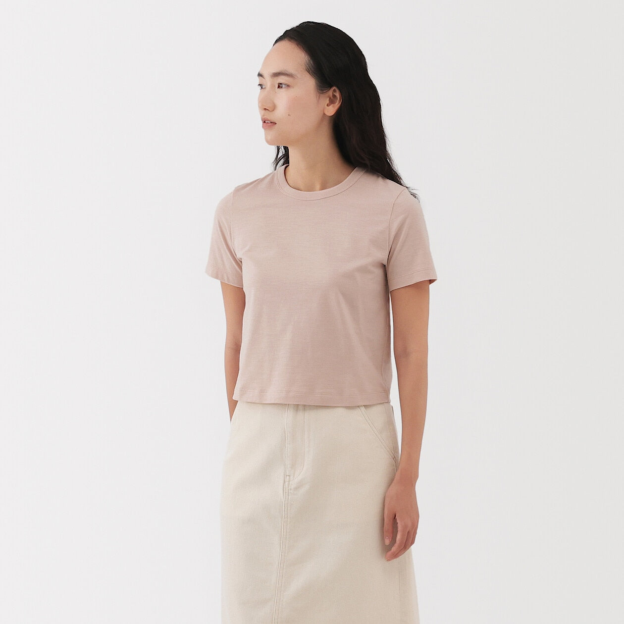 Pink Cropped Crew Neck